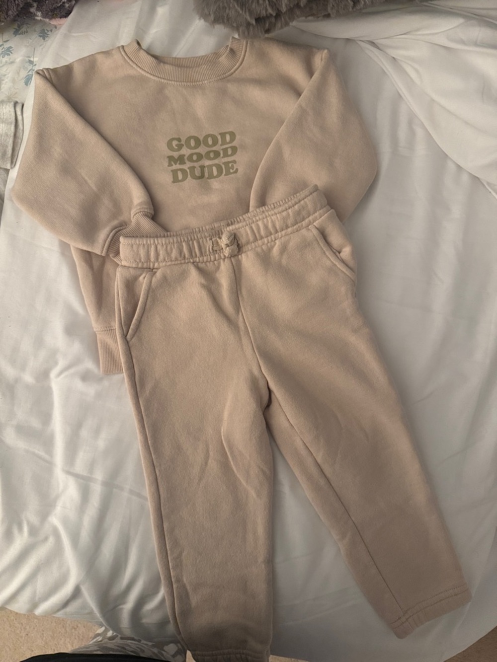 Cat & Jack Sand 'Good Mood Dude' Sweatshirt and Joggers Set